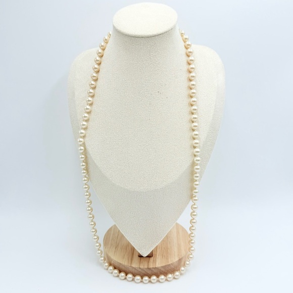 Vintage Marvella Signed Cream Faux Pearls Beaded Necklace - Picture 1 of 8